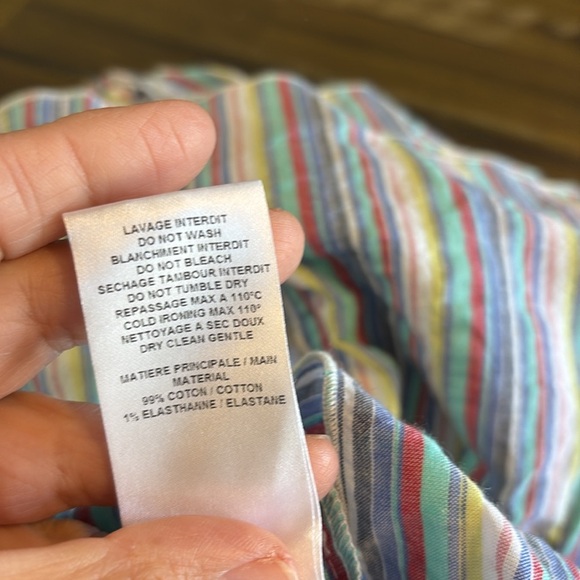 SEE BY CHLOE OFF SHOULDER TOP Bell Sleeves Striped M Cotton Boho Coastal - Picture 12 of 12